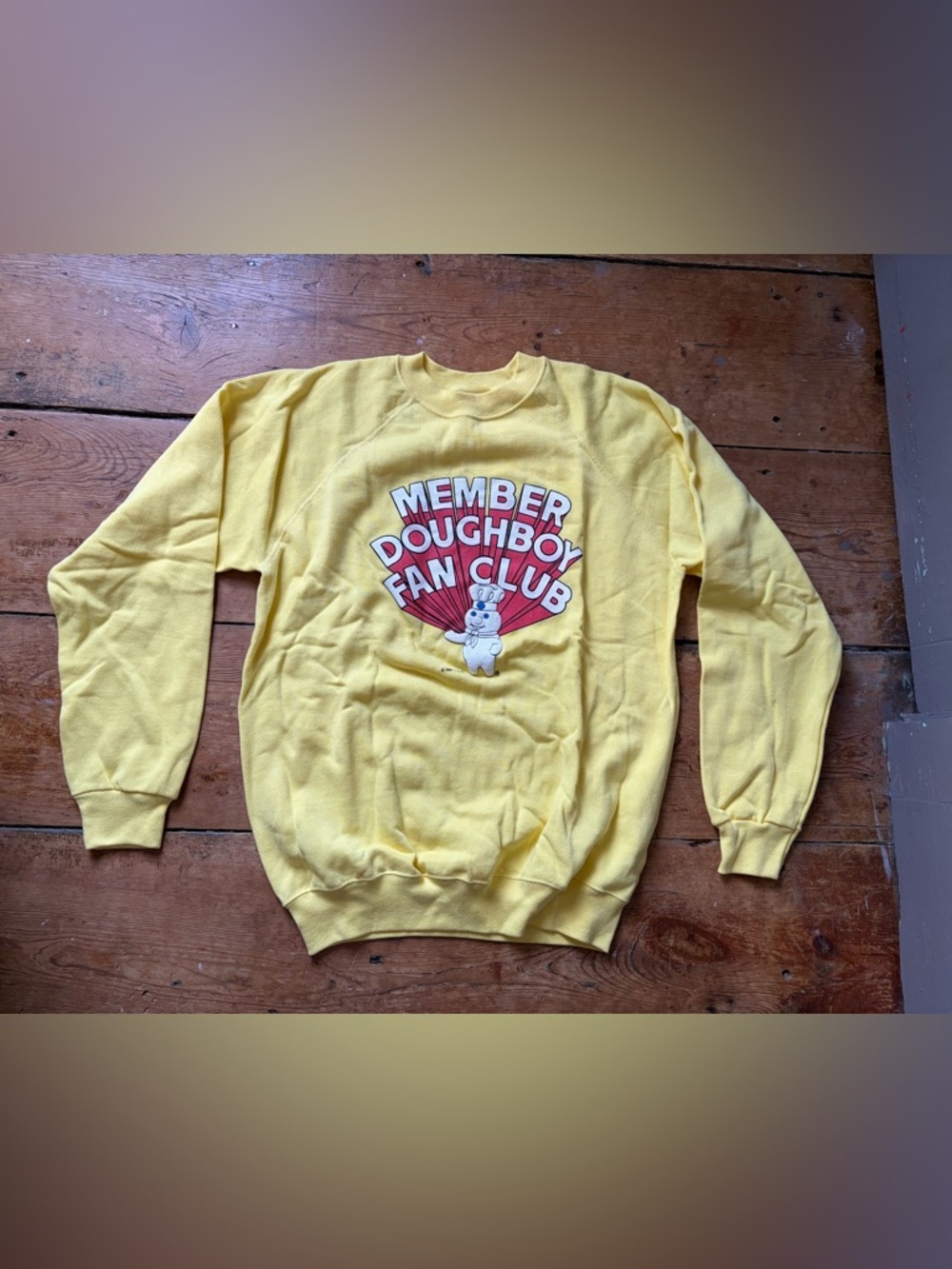 Vintage 1980s NOS Pillsbury Doughboy Fan Club Member Crewneck Sweatshirt Puffy L